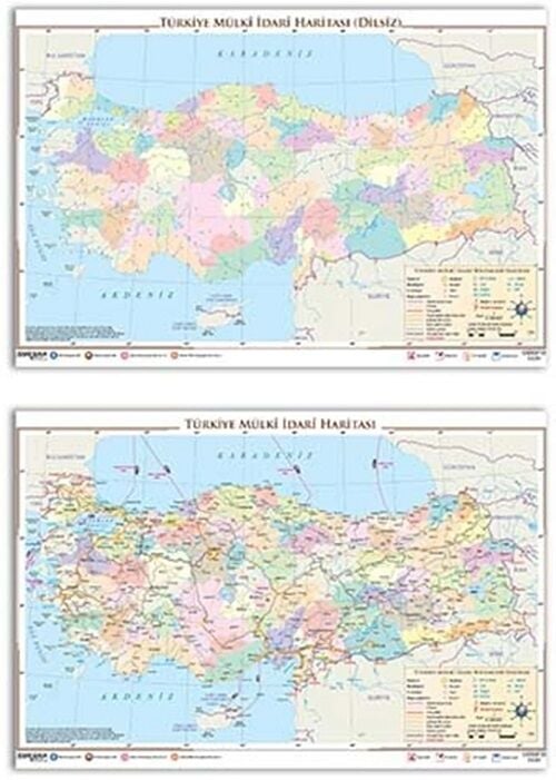 Ankara Yayıncılık Türkiye Mülki İdare Haritası Yazılabilir Silinebilir Ankara Yayıncılık