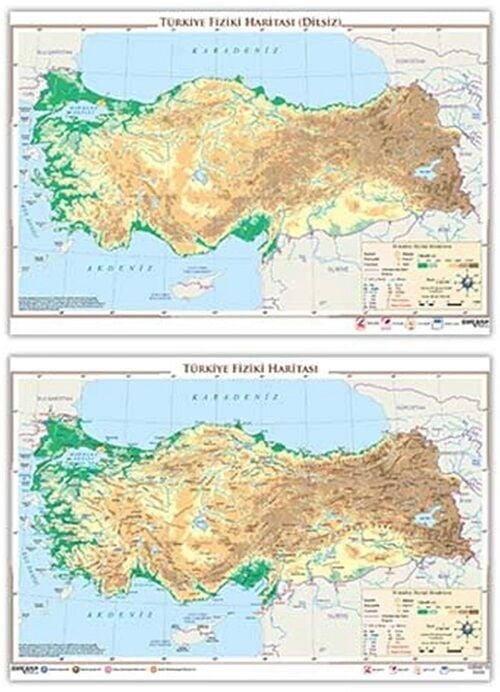 Ankara Yayıncılık Türkiye Fiziki Haritası Yazılabilir Silinebilir Ankara Yayıncılık