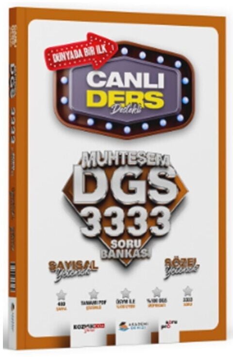 Akademi Denizi 2026 DGS Muhteşem 3333 Soru Bankası Çözümlü Akademi Denizi