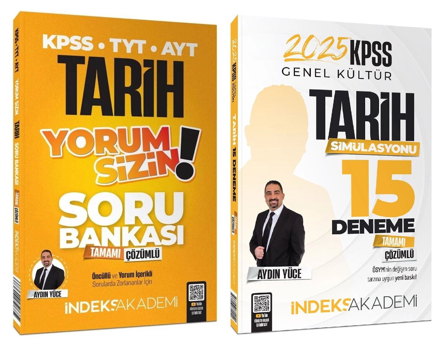 SÜPER FİYAT - İndeks Akademi 2025 KPSS Tarih Yorum Sizin Soru Bankası + 15 Deneme 2 li Set - Aydın Yüce İndeks Akademi Yayıncılık
