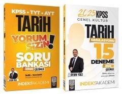 SÜPER FİYAT - İndeks Akademi 2025 KPSS Tarih Yorum Sizin Soru Bankası + 15 Deneme 2 li Set - Aydın Yüce İndeks Akademi Yayıncılık