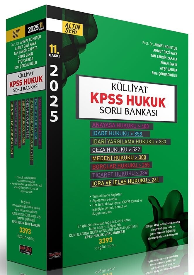 Savaş 2025 KÜLLİYAT KPSS A Grubu Hukuk Altın Seri Soru Bankası Seti 11. Baskı Savaş Yayınları