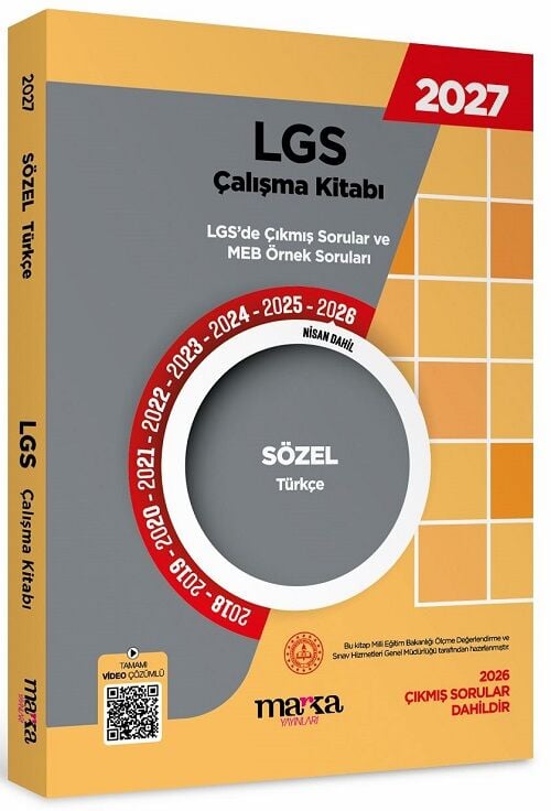 Marka 2027 LGS Sözel Türkçe Çıkmış Sorular Çalışma Kitabı Marka Yayınları