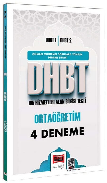 Yargı 2026 DHBT 1-2 Ortaöğretim 4 Deneme Çözümlü Yargı Yayınları