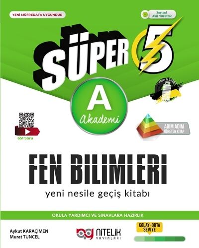Nitelik 5. Sınıf Fen Bilimleri Süper A Akademi Yeni Nesile Geçiş Kitabı Nitelik Yayınları
