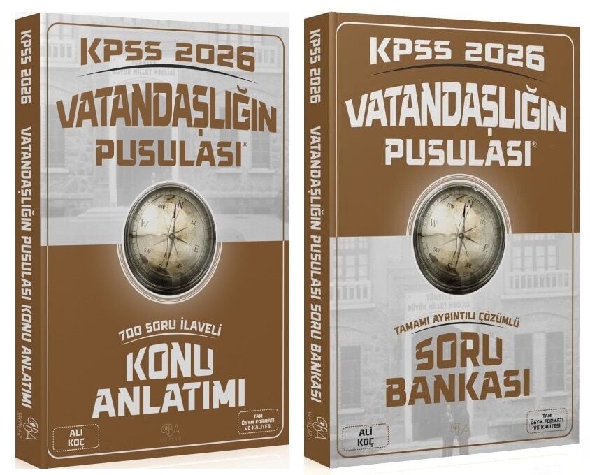 CBA Yayınları 2026 KPSS Vatandaşlık Vatandaşlığın Pusulası Konu Anlatımı + Soru Bankası 2 li Set - Ali Koç CBA Yayınları