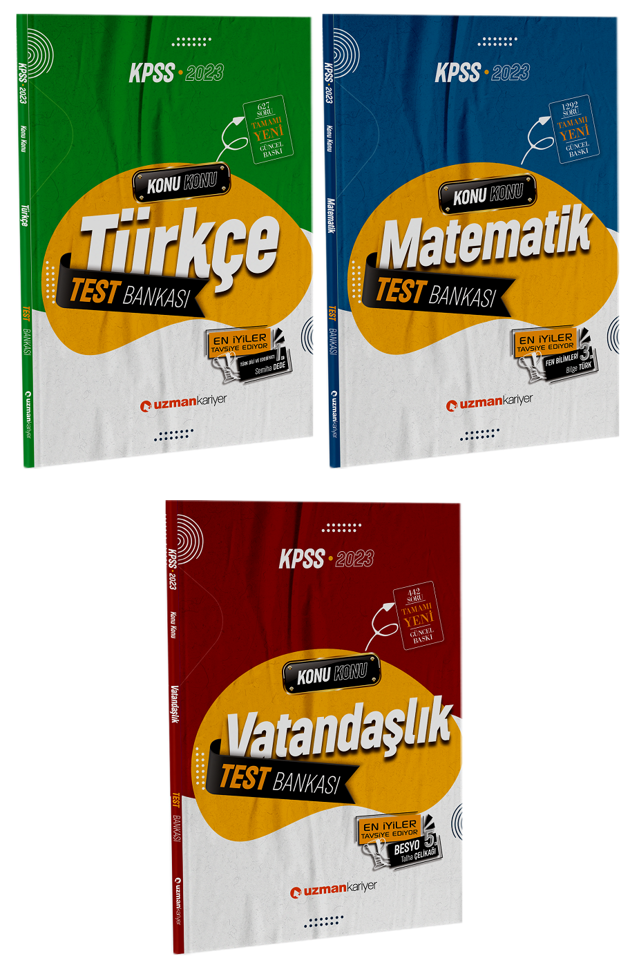 SÜPER FİYAT - Uzman Kariyer 2023 KPSS Türkçe+Matematik+Vatandaşkık Test Bankası Yaprak Test 3 lü Set Uzman Kariyer Yayınları