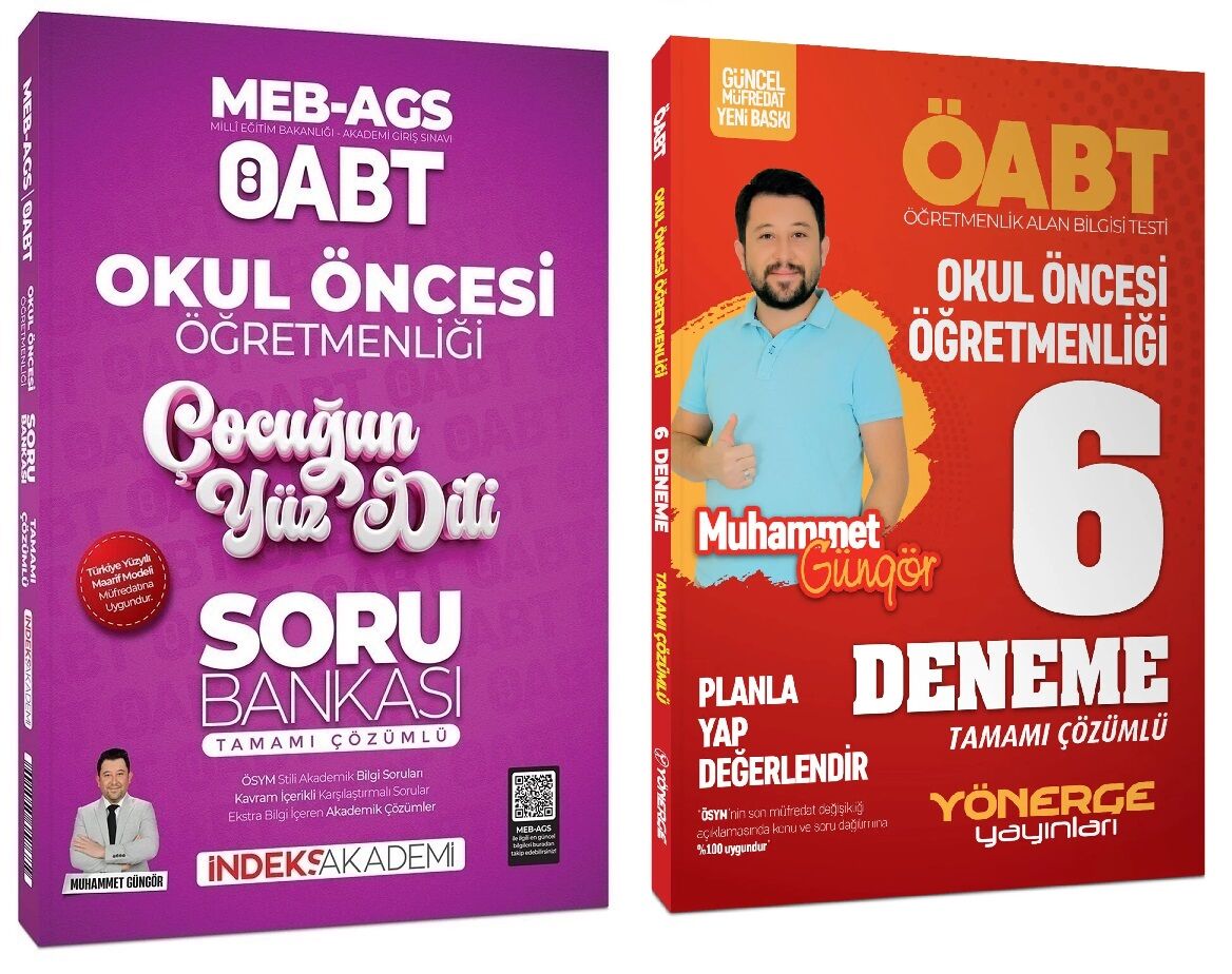 SÜPER FİYAT - Yönerge + İndeks ÖABT MEB-AGS Okul Öncesi Çocuğun Yüz Dili Soru Bankası + Planla-Yap-Değerlendir 6 Deneme 2 li Set - Muhammet Güngör Yönerge + İndeks Akademi Yayınları