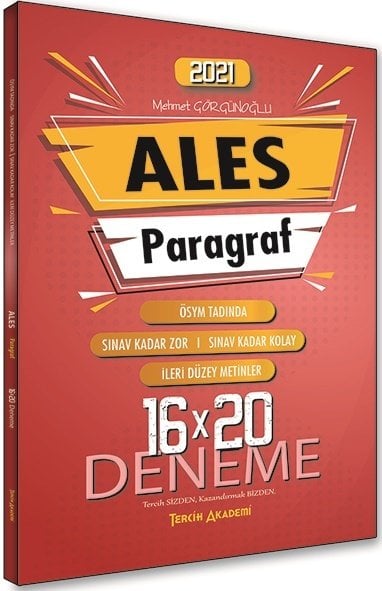 Tercih Akademi 2021 ALES Paragraf 16x20 Deneme Tercih Akademi Yayınları