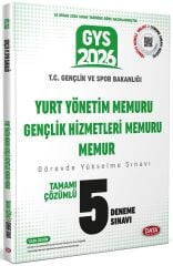 Data 2026 GYS Gençlik ve Spor Bakanlığı Yurt Yönetim, Gençlik Hizmetleri Memuru ve Memur 5 Deneme Çözümlü Görevde Yükselme Data Yayınları