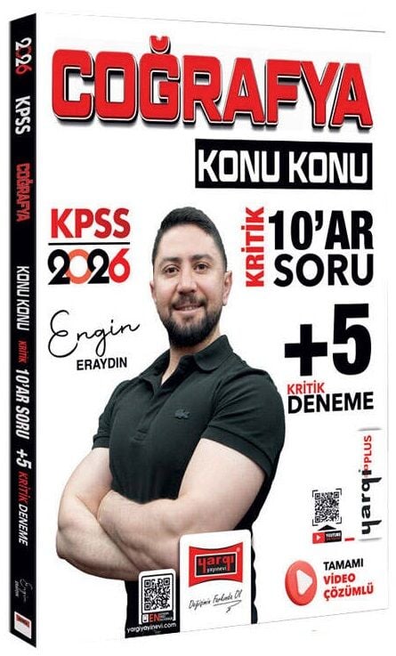 Yargı 2026 KPSS Coğrafya Kritik 10 ar Soru ve 5 Deneme Çözümlü - Engin Eraydın Yargı Yayınları