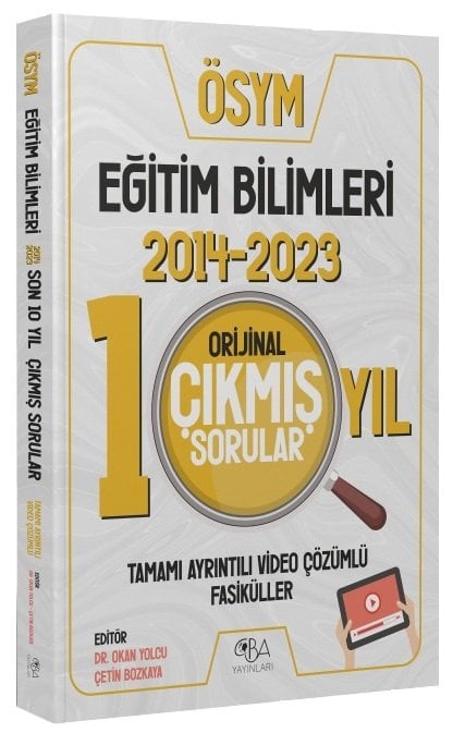 CBA Yayınları 2024 KPSS Eğitim Bilimleri Orijinal Çıkmış Sorular Son 10 Yıl Video Çözümlü CBA Yayınları