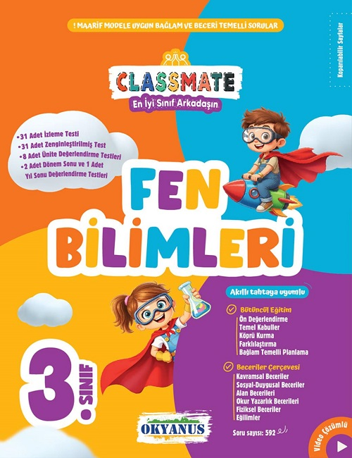 Okyanus 3. Sınıf Fen Bilimleri Classmate Soru Bankası Okyanus Yayınları