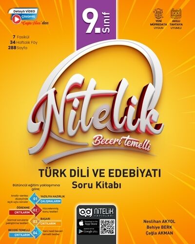 Nitelik 9. Sınıf Türk Dili ve Edebiyatı Beceri Temelli Soru Kitabı Nitelik Yayınları