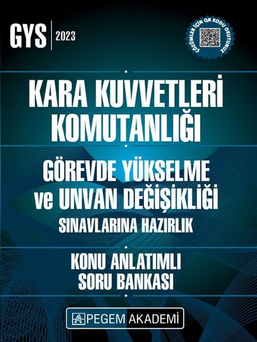 Pegem 2023 GYS ÜDS Genelkurmay Başkanlığı Personeli Konu Anlatımlı Soru Bankası Görevde Yükselme ve Ünvan Değişikliği Pegem Akademi Yayınları