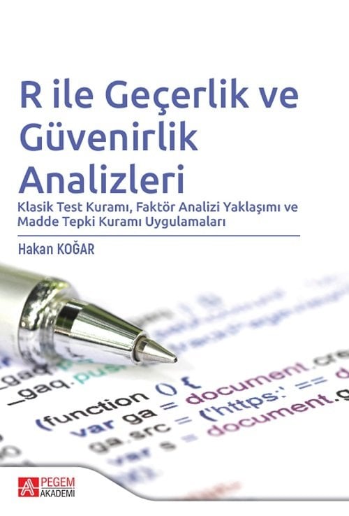 Pegem R ile Geçerlik ve Güvenirlik Analizleri - Hakan Koğar Pegem Akademi Yayınları