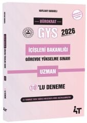 4T Yayınları 2026 GYS İçişleri Bakanlığı Uzman 10 lu Deneme - Kutluay Kararlı 4T Yayınları