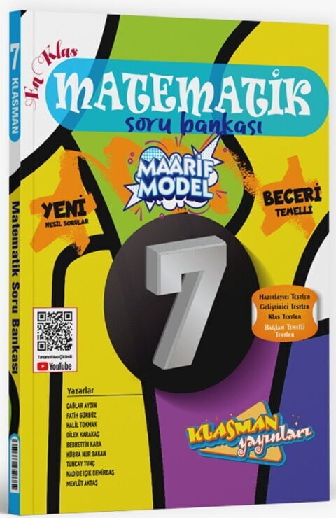 Klasman 7. Sınıf Matematik En Klas Maarif Model Soru Bankası Çözümlü Klasman Yayınları