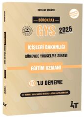 4T Yayınları GYS İçişleri Bakanlığı Eğitim Uzmanı 10 lu Deneme 4T Yayınları