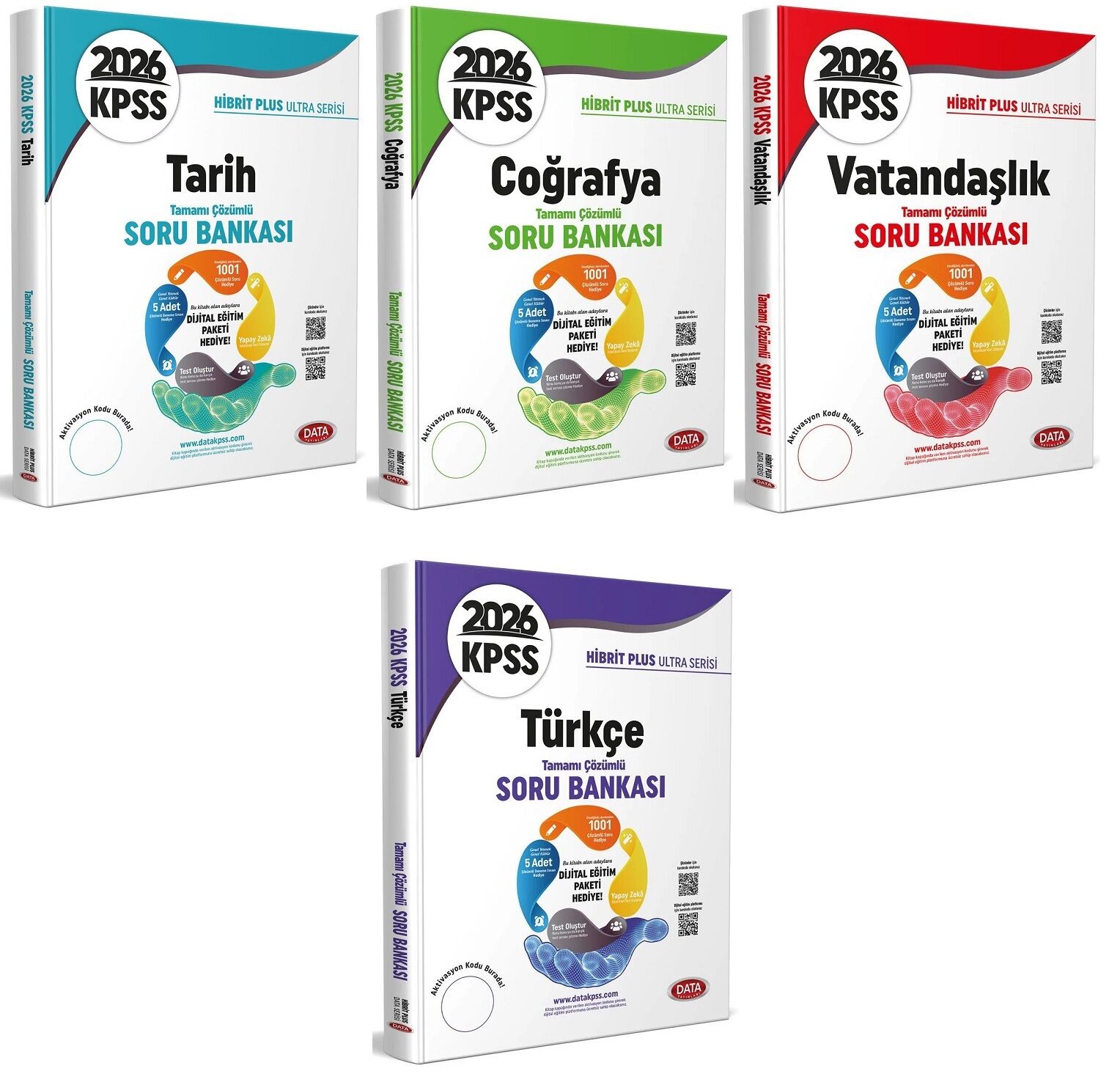 Data 2026 KPSS Tarih + Coğrafya + Vatandaşlık + Türkçe Ultra Soru Bankası 4 lü Set Data Yayınları