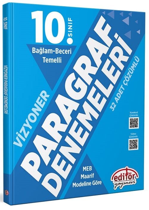 Editör 10. Sınıf Paragraf Vizyoner Maarif Modeli Denemeleri Çözümlü Editör Yayınları