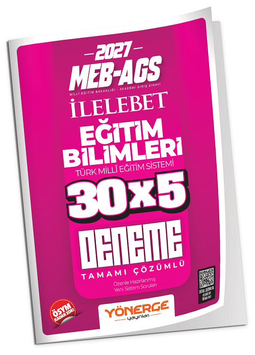 Yönerge 2027 MEB-AGS Eğitim Bilimleri İLELEBET 30x5 Deneme Çözümlü Yönerge Yayınları
