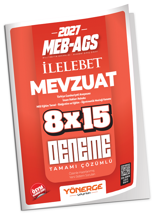 Yönerge 2027 MEB-AGS Mevzuat Bilgisi İLELEBET 8x15 Deneme Çözümlü Yönerge Yayınları