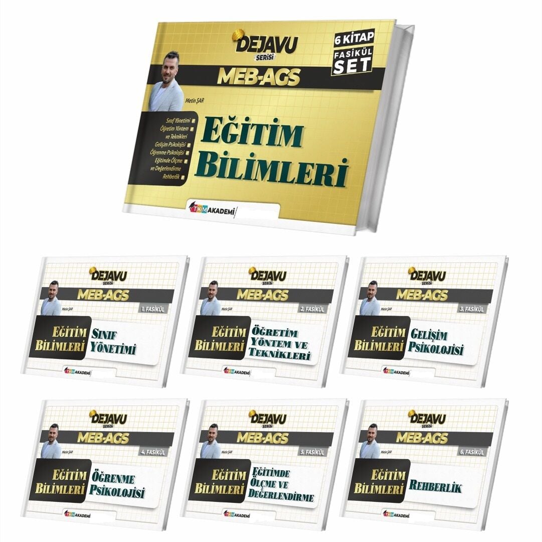 YENİ AGS - TKM Akademi MEB-AGS Eğitim Bilimleri DEJAVU Konu Anlatımlı 6 lı Fasikül Set - Metin Şar TKM Akademi