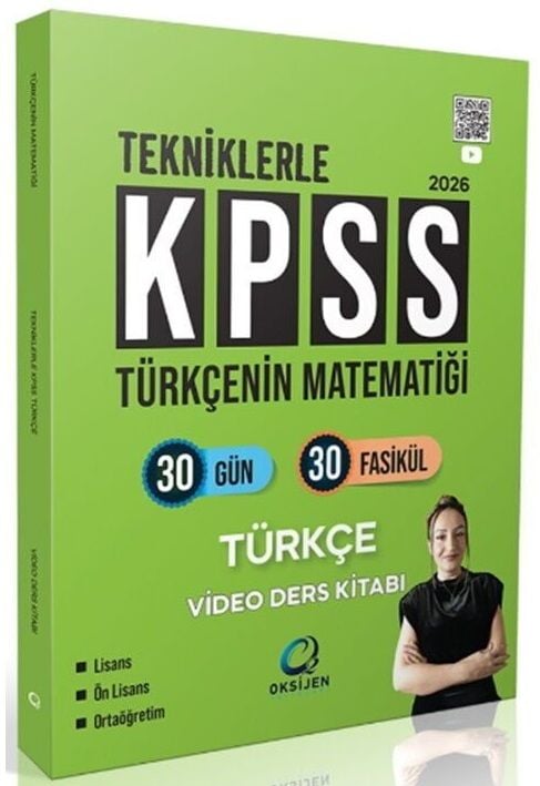 Oksijen 2026 KPSS Tekniklerle Türkçenin Matematiği Türkçe Video Ders Kitabı - Gamze Özdin Oksijen Yayınları