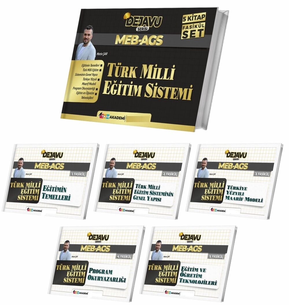 YENİ AGS - TKM Akademi MEB-AGS Türk Milli Eğitim Sistemi DEJAVU Konu Anlatımlı 5 li Fasikül Set - Metin Şar TKM Akademi
