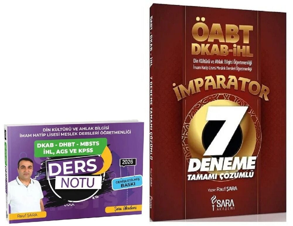 Şara Akademi 2026 ÖABT Din Kültürü Ders Notu + 7 Deneme 2 li Set Rauf Şara Akademi