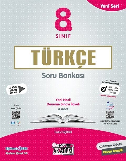 Üçgen Akademi 8. Sınıf Türkçe Yeni Seri Soru Bankası Üçgen Akademi Yayınları