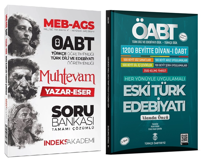 Türkçe ÖABTDEYİZ + İndeks ÖABT MEB-AGS Türkçe-Türk Dili Edebiyatı Eski Türk Edebiyatı + Muhtevam Yazar Eser Soru Bankası 2 li Set - Enes Kaan Şahin, Asım Kara Türkçe ÖABTDEYİZ + İndeks Akademi Yayıncılık