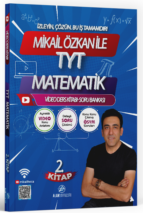 Alan Yayınları YKS TYT Matematik Video Ders Kitabı ve Soru Bankası-2 - Mikail Özkan Alan Yayınları