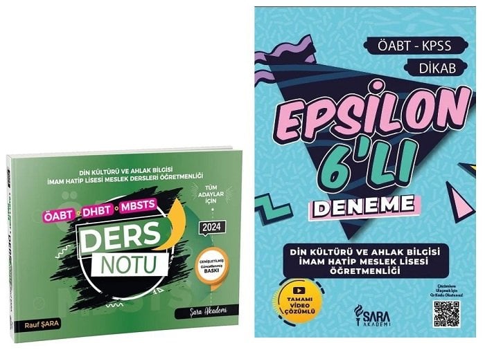 Şara Akademi ÖABT Din Kültürü Ders Notu + 6 Deneme 2 li Set Rauf Şara Akademi