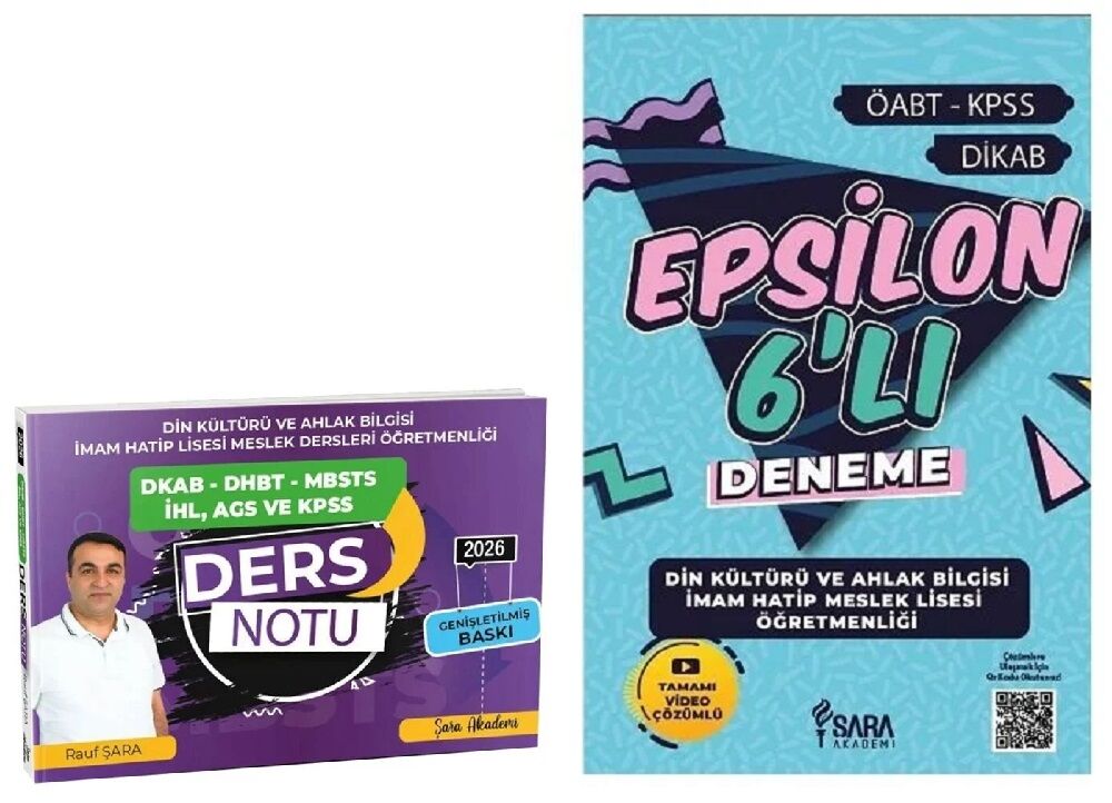 Şara Akademi 2026 ÖABT Din Kültürü Ders Notu + 6 Deneme 2 li Set Rauf Şara Akademi