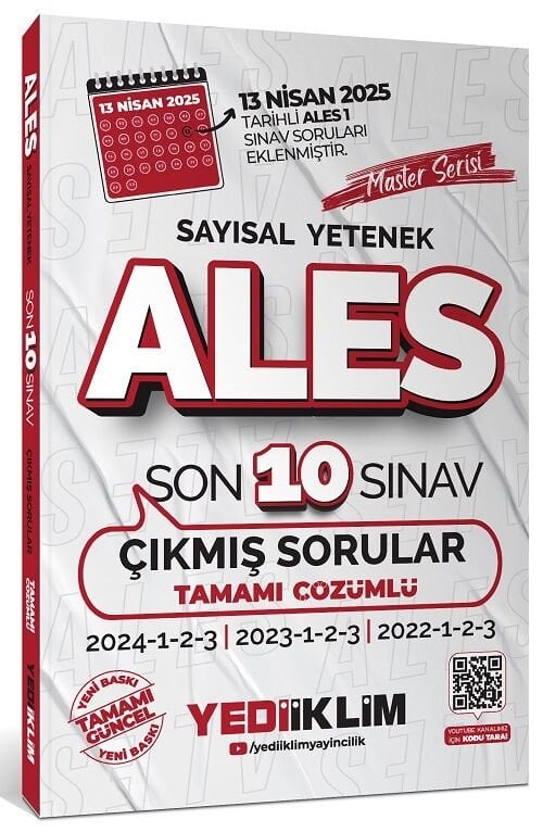 SÜPER FİYAT - Yediiklim 2026 ALES Master Sayısal Yetenek Çıkmış Sorular Son 10 Sınav Çözümlü Yediiklim Yayınları