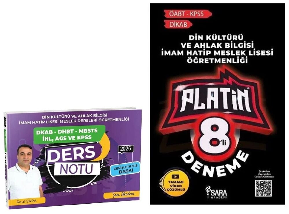 Şara Akademi ÖABT Din Kültürü Ders Notu + 8 Deneme 2 li Set Rauf Şara Akademi