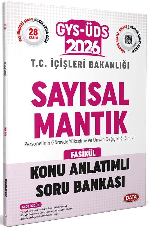 Data 2026 GYS ÜDS İçişleri Bakanlığı Sayısal Mantık Konu Anlatımlı Soru Bankası Çözümlü Görevde Yükselme Ünvan Değişikliği Data Yayınları