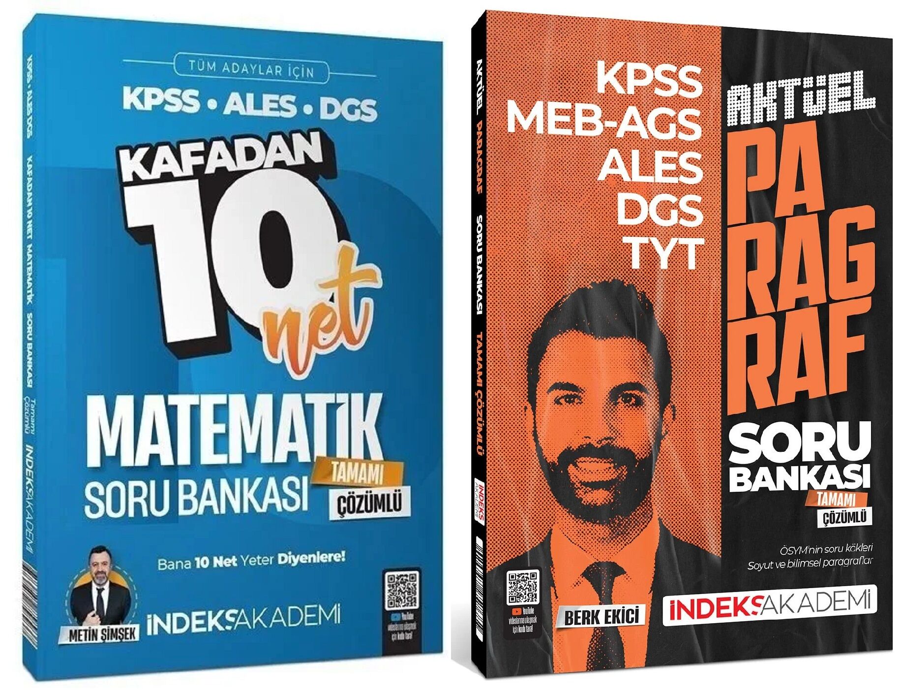 İndeks 2026 KPSS ALES DGS Matematik + Paragraf Soru Bankası 2 li Set - Metin Şimşek, Berk Ekici İndeks Akademi Yayıncılık