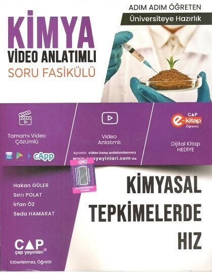 Çap Yayınları Üniversite Hazırlık Kimya Kimyasal Tepkimelerde Hız Konu Anlatımlı Soru Fasikülü Video Çözümlü Çap Yayınları