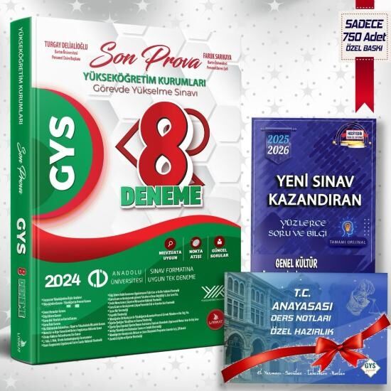Liyakat 2024 GYS YÖK Yükseköğretim Kurumları 8 Deneme Görevde Yükselme Liyakat Yayınları