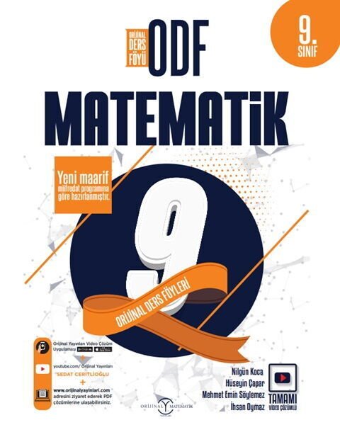 Orijinal 9. Sınıf Matematik ODF Orijinal Ders Föyleri Orijinal Yayınları