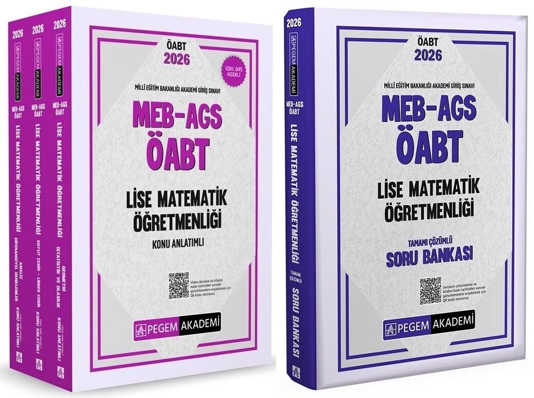 Pegem 2026 ÖABT MEB-AGS Lise Matematik Öğretmenliği Konu Anlatımlı + Soru Bankası 2 li Set Pegem Akademi Yayınları