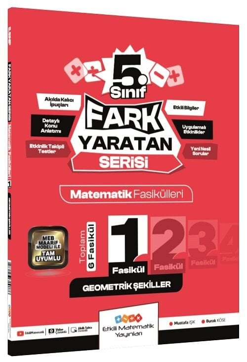 Etkili Matematik 5. Sınıf Geometrik Şekiller Matematik Fasikülleri-1 Fark Yaratan Serisi Etkili Matematik Yayınları
