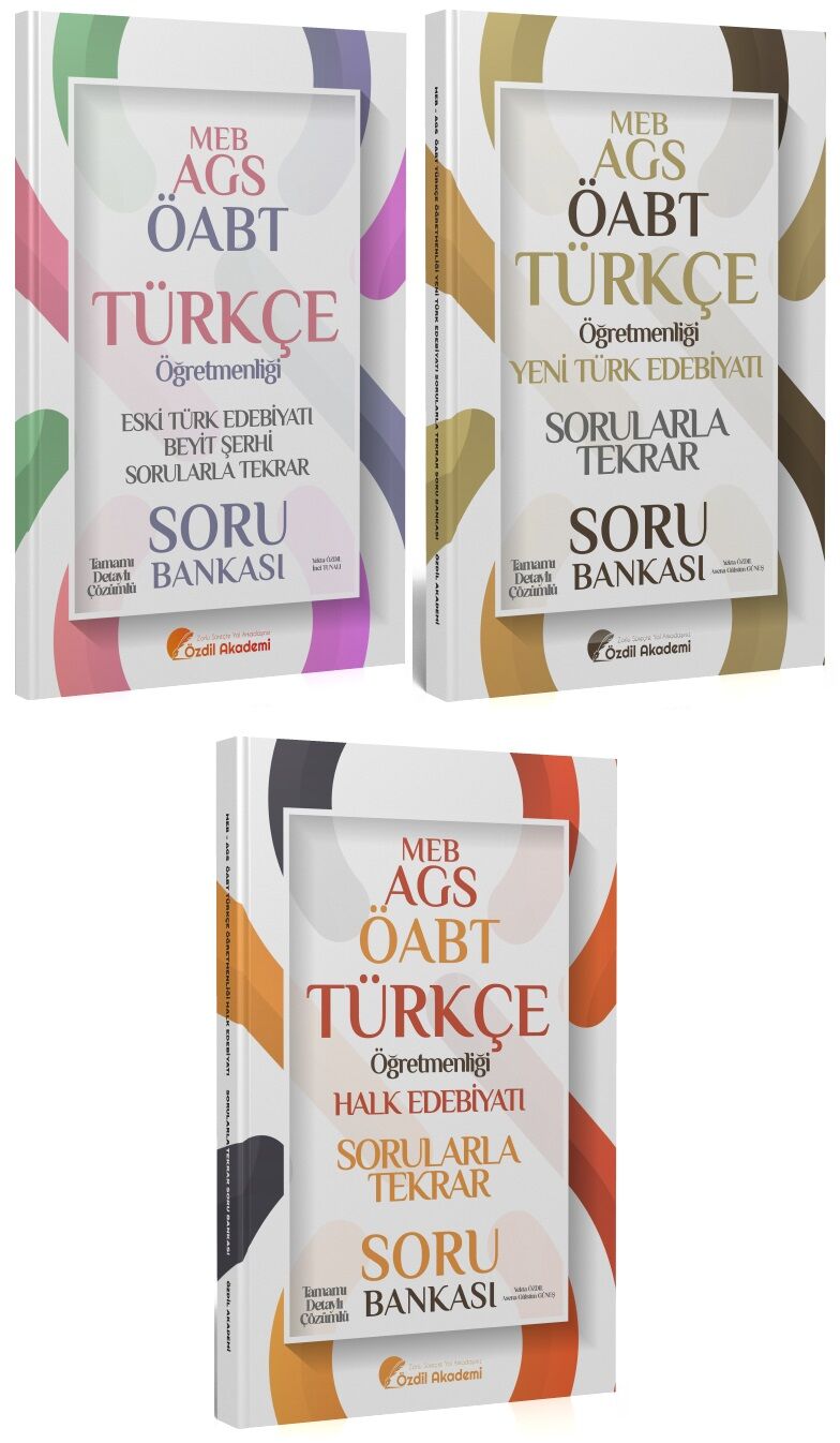 Özdil Akademi ÖABT MEB-AGS Türkçe Öğretmenliği Sorularla Tekrar Soru Bankası 3 lü Set - Yekta Özdil Özdil Akademi Yayınları