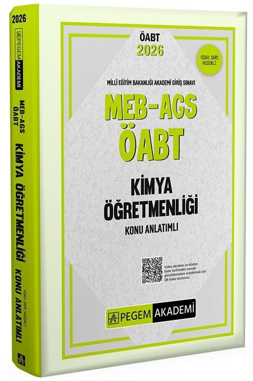 SÜPER FİYAT - Pegem 2026 ÖABT MEB-AGS Kimya Öğretmenliği Konu Anlatımlı Pegem Akademi Yayınları