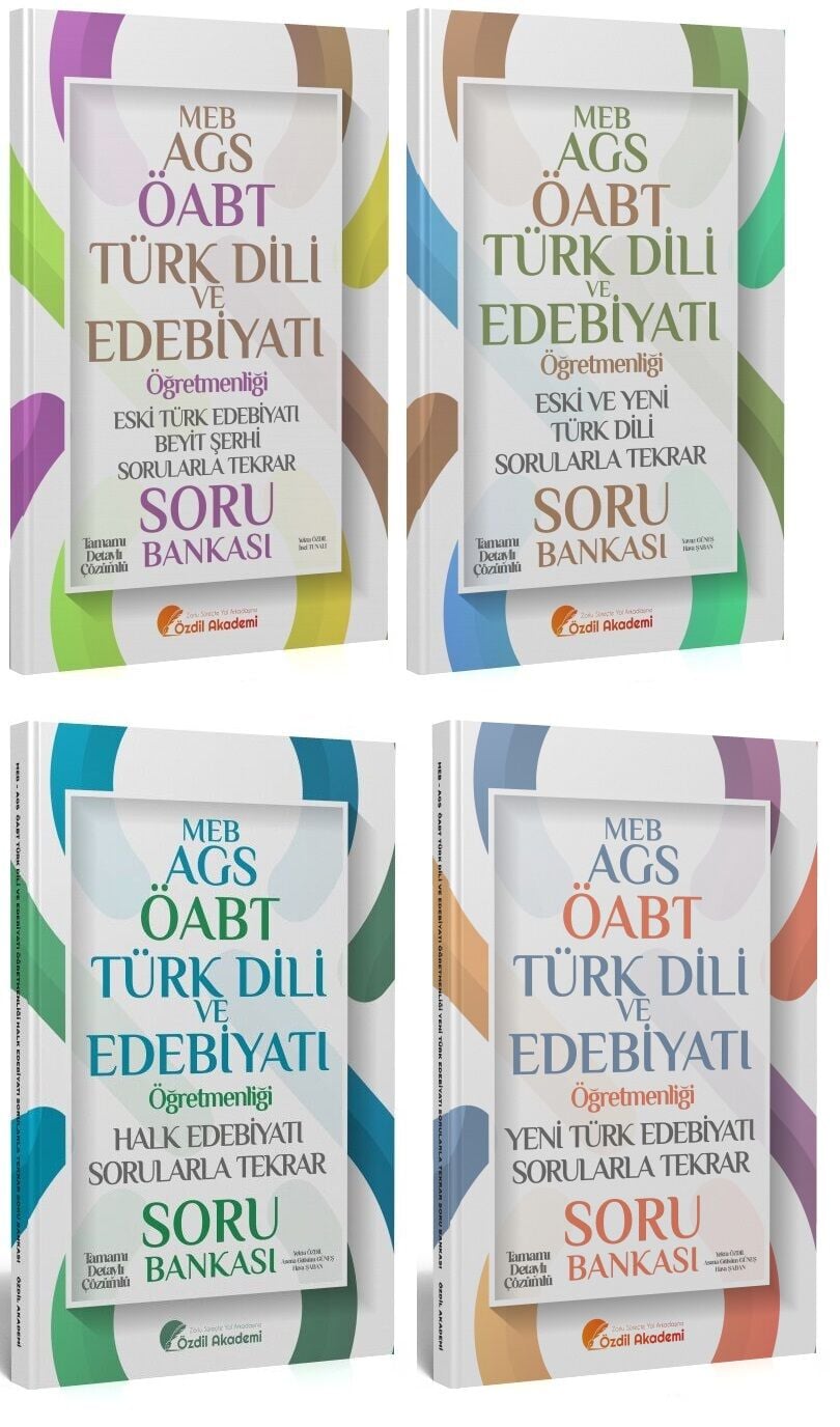 Özdil Akademi ÖABT MEB-AGS Türk Dili ve Edebiyatı Sorularla Tekrar Soru Bankası 4 lü Set - Yekta Özdil Özdil Akademi Yayınları