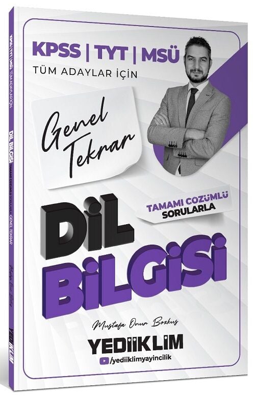 Yediiklim KPSS ALES DGS Dil Bilgisi Genel Tekrar Soru Bankası Çözümlü - Mustafa Onur Bozkuş Yediiklim Yayınları