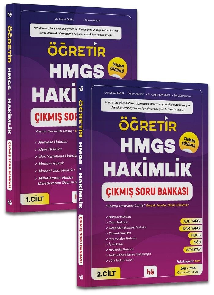 Öğretir Kaymakamlık HMGS Hakimlik Çıkmış Soru Bankası Seti Çözümlü Öğretir Yayınları